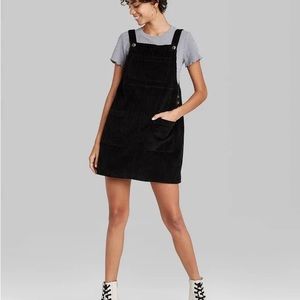 Wild Fable Black Corduroy Overall / Shortall dress, Small
